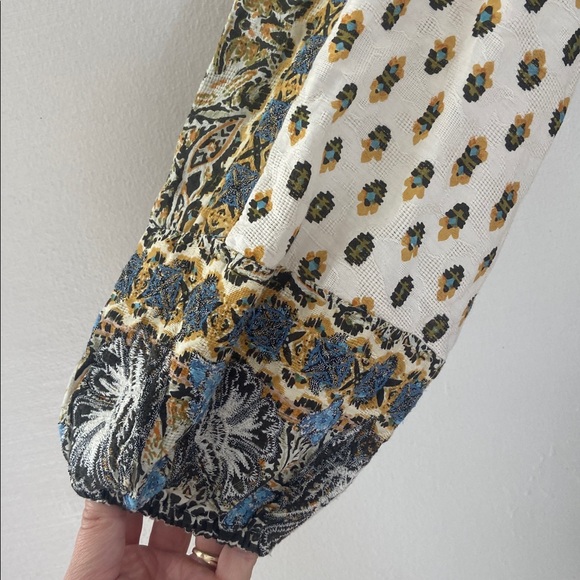 Anthropologie Floral Mini Dress size XS Long Sleeve Embroidered Shirtdress - Picture 10 of 15